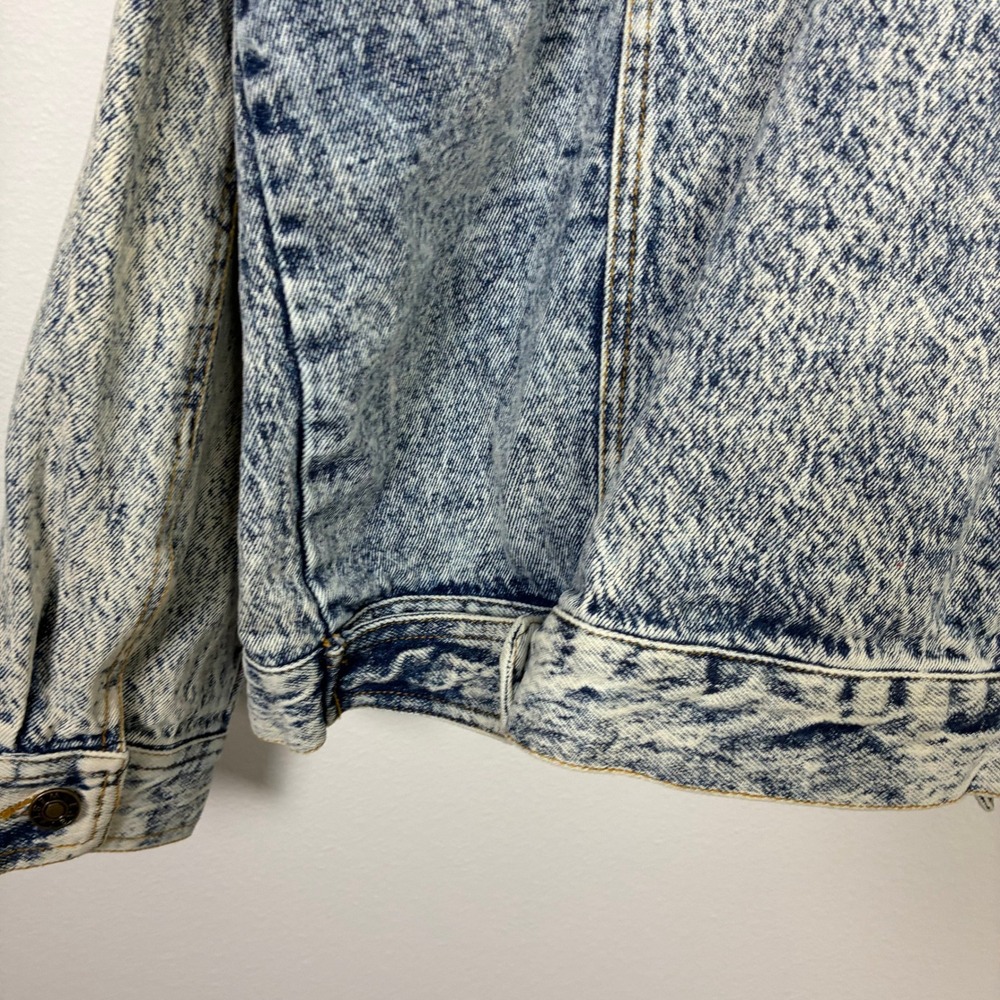 Vintage Mirage Las Vegas Acid Wash Denim Jacket Women's Large Neon Retro 90s - Picture 7 of 8